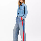 rb Miramar Sport Stripe Track Pants Coney Blue Red Stripe