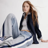 rb Miramar Sport Stripe Track Pants Coney Navy White Stripe