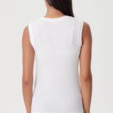 Rib Sleeveless Shell White