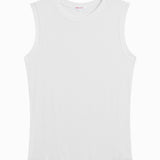 Rib Sleeveless Shell White