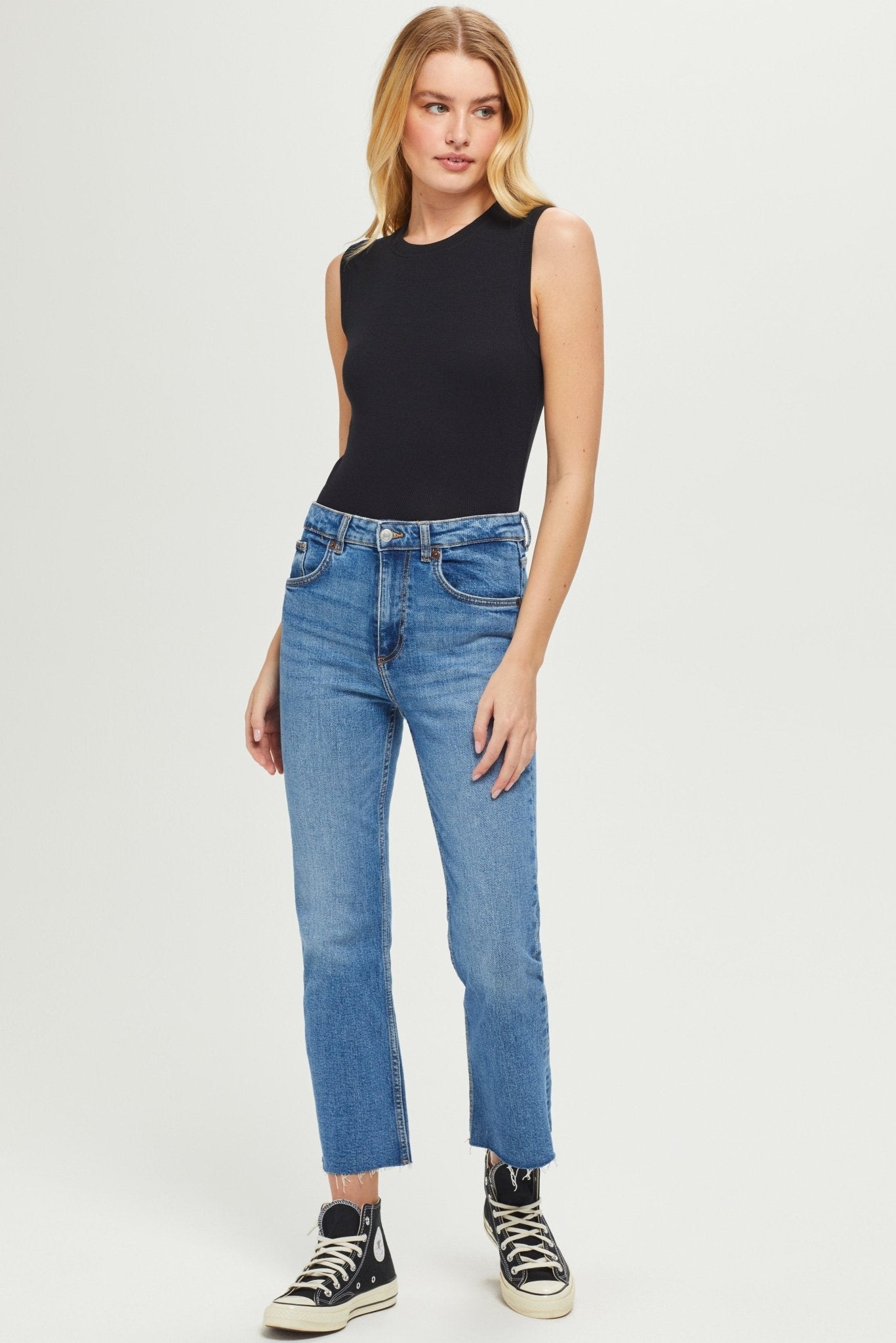 Goldie Lewinter Rib Sleeveless Shell Navy