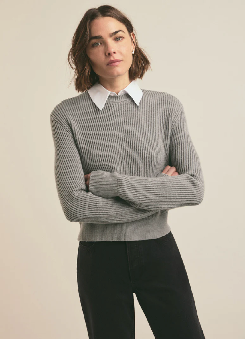 The Katie Sweater Ultimate Gray/White