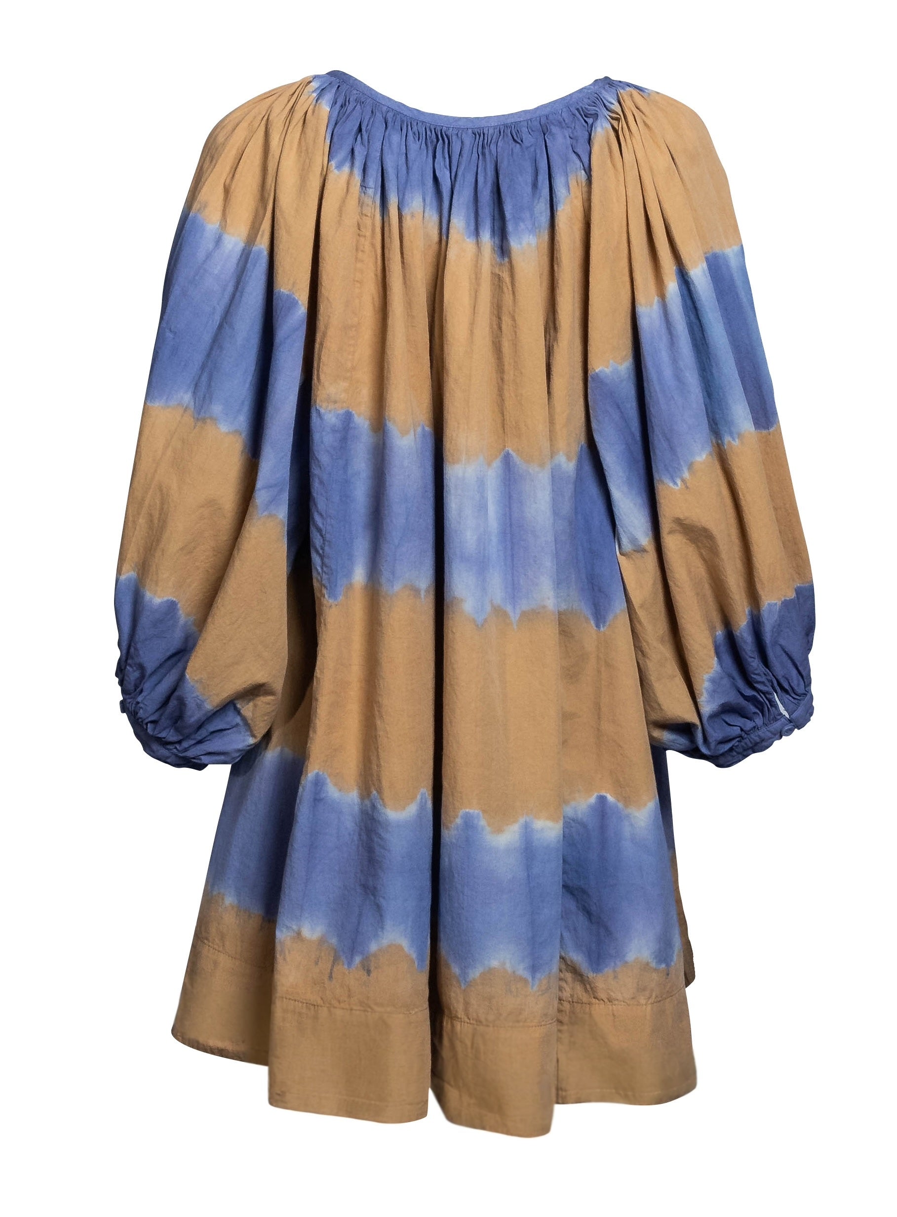 SHIRRED HALF PLACKET MINI DRESS