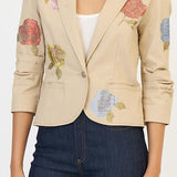 Le Petite Khloe Blazer Khaki Heatset Roses