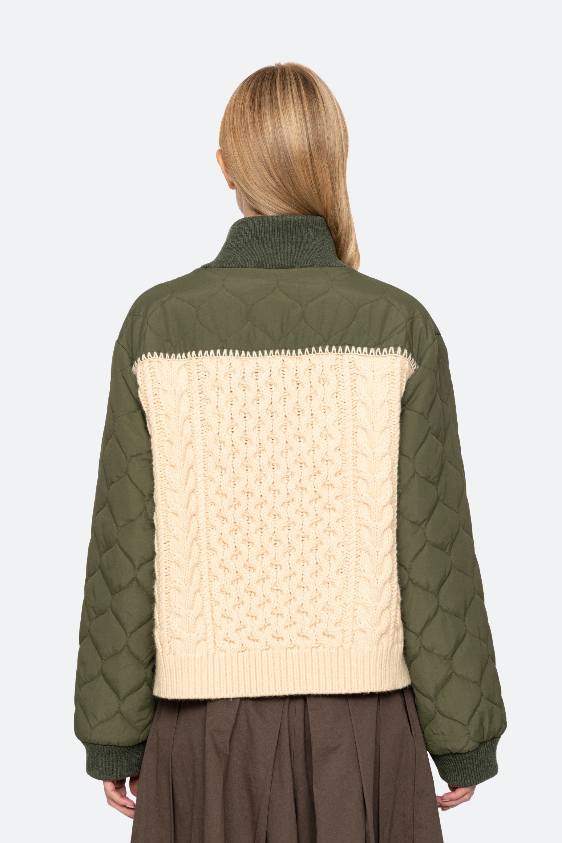ALLEN CABLE HALF ZIP COMBO PULLOVER (D2)