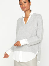 Looker Layered V-Neck Sweater Vail Grey Melange