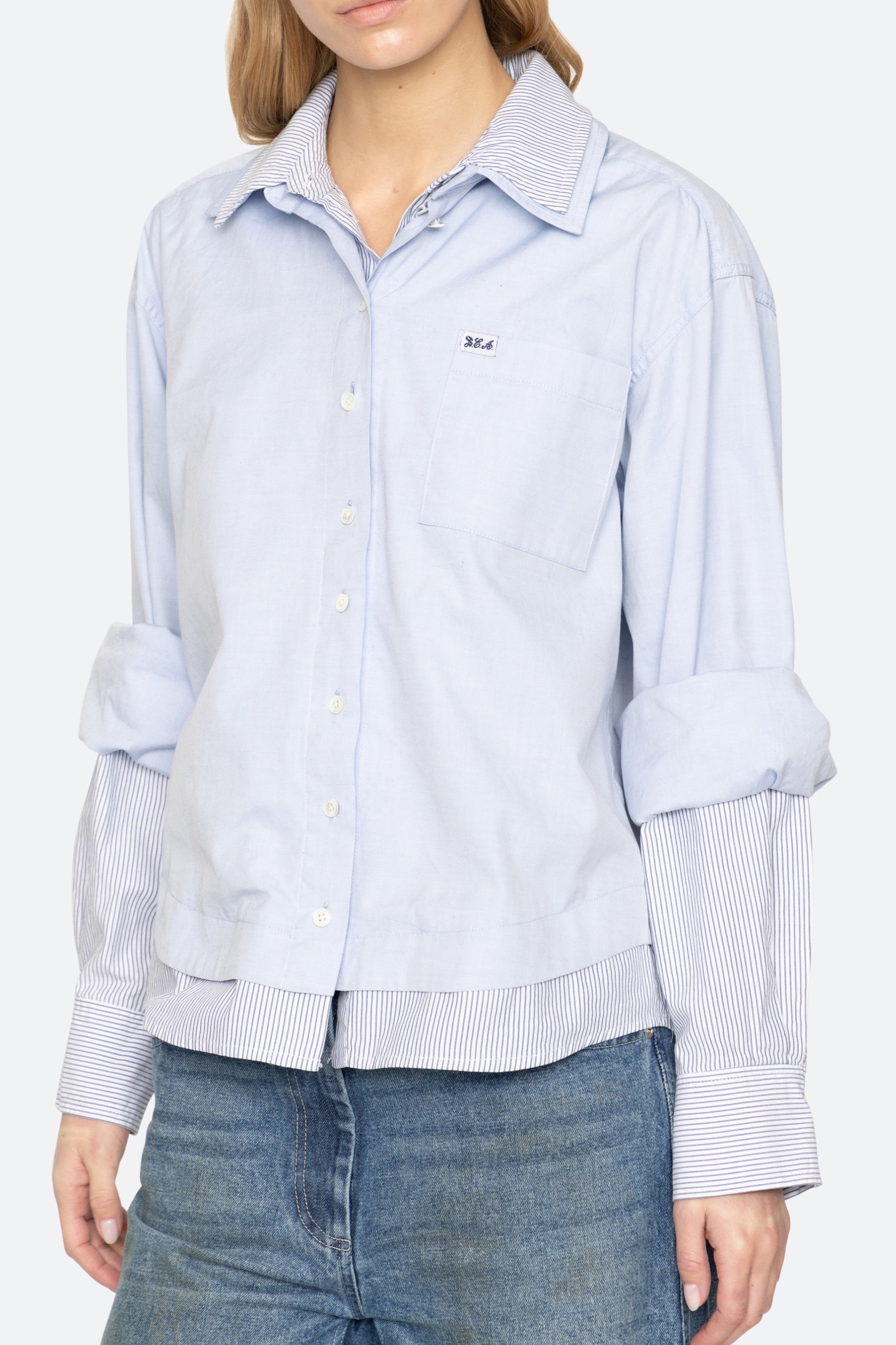 ZAYNA DBL LAYER BUTTON DOWN (D1)