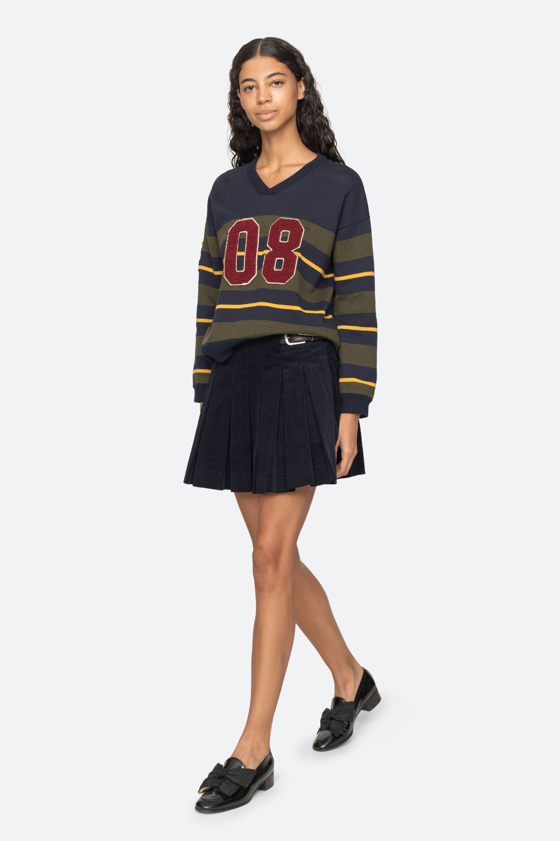 MINA NOVELTY VNECK SWEATER (D1)