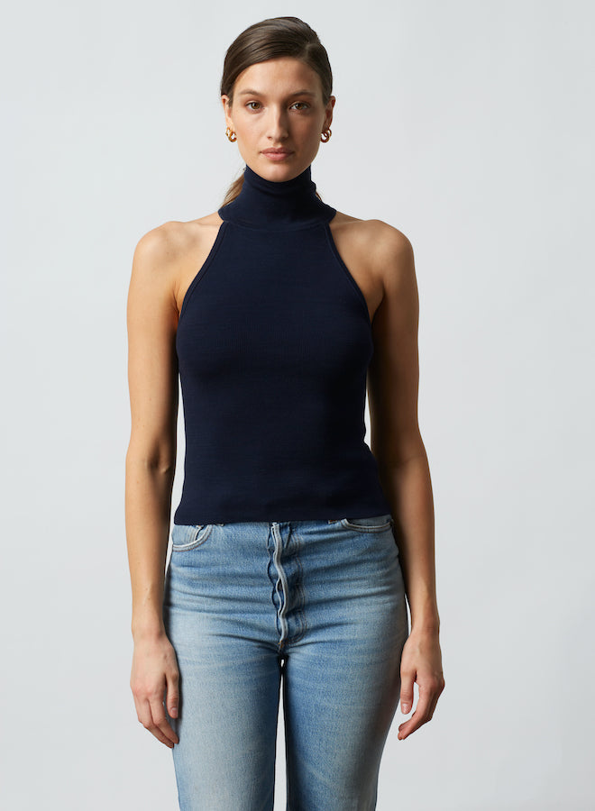 Keith Turtleneck Tank Dark Navy